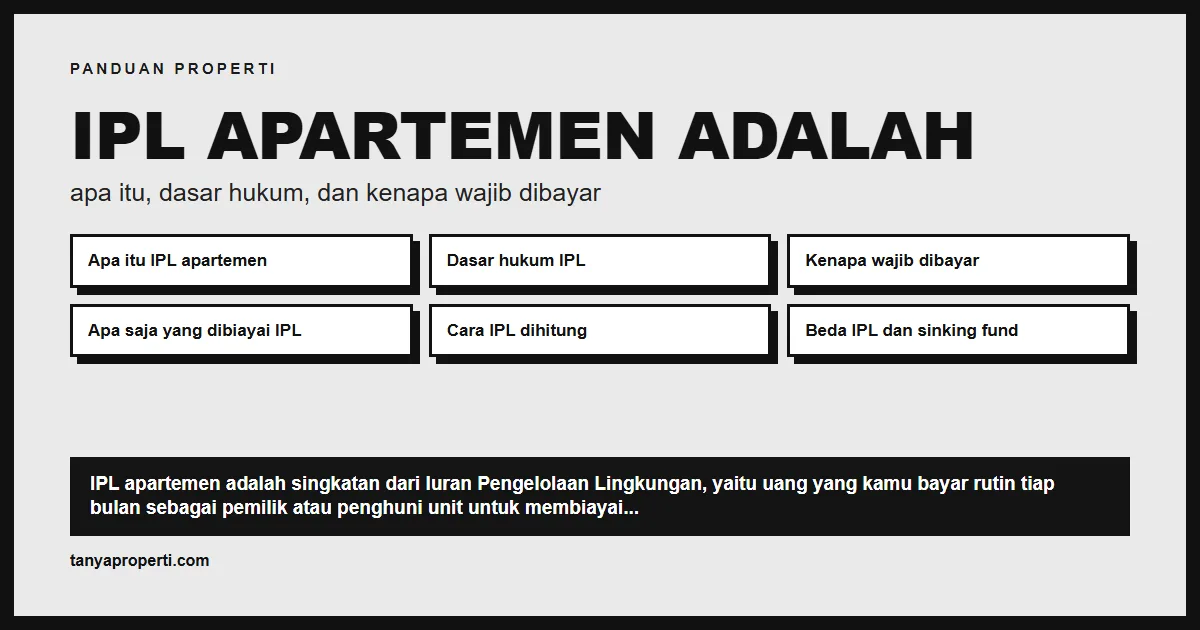 Ilustrasi: IPL Apartemen: apa itu, dasar hukum, dan kenapa wajib dibayar
